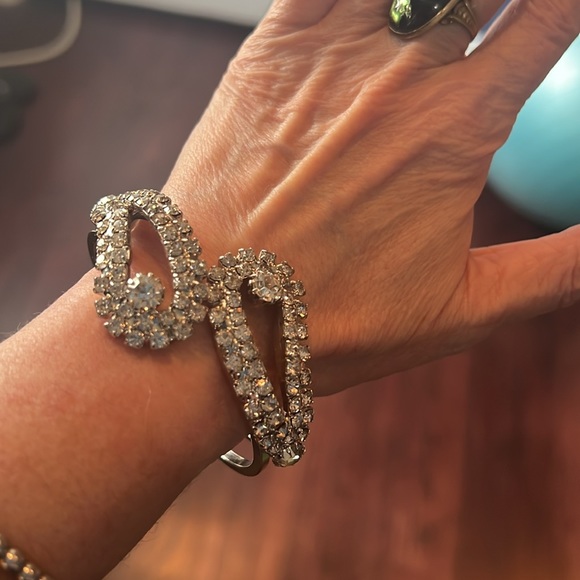 Rhinestone clamper 2.5 circumference silver tone - Picture 4 of 5